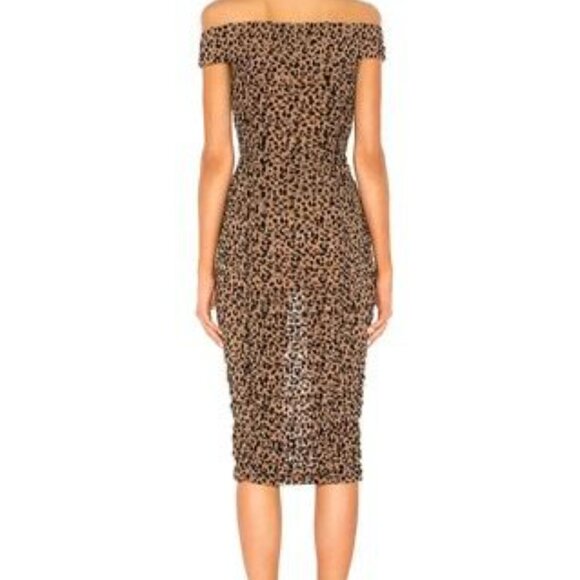 Majorelle - Tabitha Midi Dress - from revolve, animal print, Ruched, Size XS - Picture 3 of 9